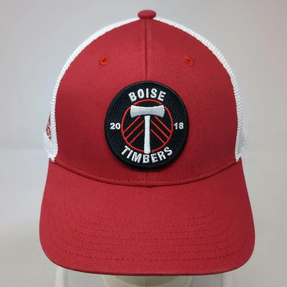 Adidas Trucker Hat Red One Size Boise Timbers Soccer Club Axe Patch Mesh Back